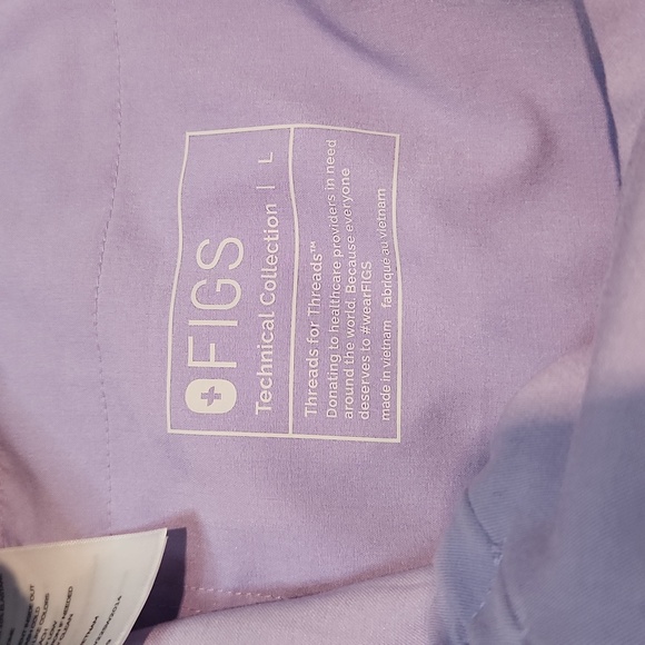 Figs | Women's Lilac Tech Drawstring Scrubs Sz L - Picture 3 of 6